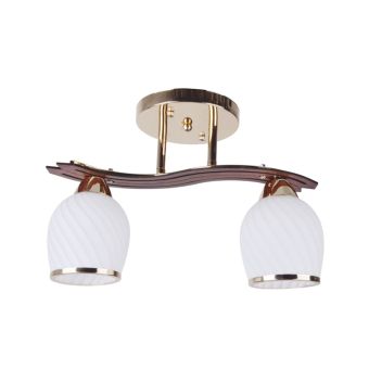 Csillár, PEARLY 2, LY-3059, 2xE27, opálfehér, arany, barna