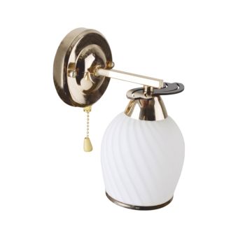 Fali lámpa, PEARLY AP1, LY-3061, 1xE27, opálfehér, arany, barna