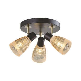 Mennyezeti lámpa, PINTO 3, LY-1022, 3xE14, borostyánszín, wenge, antikolt bronz