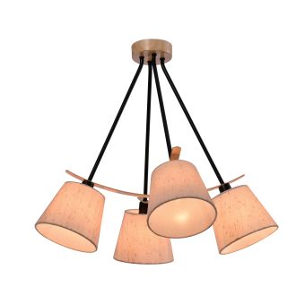 Csillár, PLAY 4, KL104006, 4xE14, krémszín, natúr, fekete