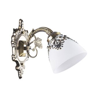 Fali lámpa, PRATO AP1, LY-3227, 1xE27, fehér, antikolt bronz