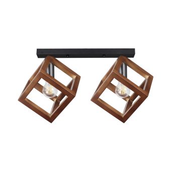 Mennyezeti lámpa, RHOMBUS PL2, KL100052, 2xE27, dió szín