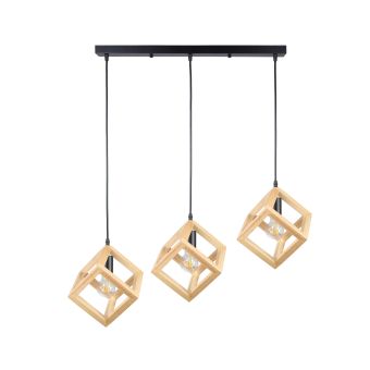 Függesztett csillár, RHOMBUS SP3, KL113014, 3xE27, natúr