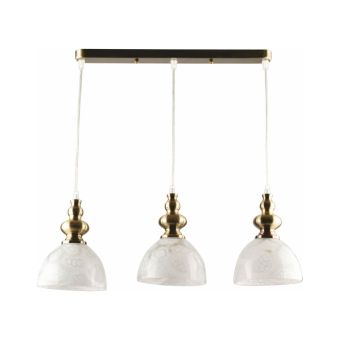 Függesztett csillár, RINI 3, LY-3365, 3xE27, fehér, antikolt bronz