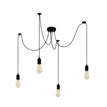 Függesztett csillár, ROPE SP4, KL114004, 4xE27, fekete