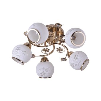 Csillár, ROSA 5, LY-3093, 5xE27, fehér, arany