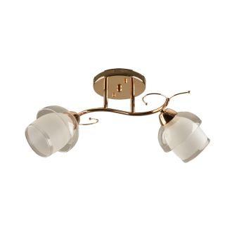 Csillár, ROSY PL2, KL100035, 2xE27, fehér, átlátszó, arany