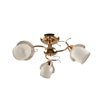 Csillár, ROSY PL3, KL100036, 3xE27, fehér, átlátszó, arany