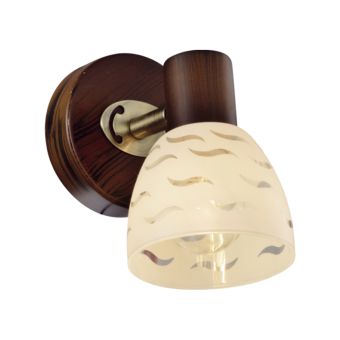 Fali lámpa, ROUT AP1, KL6286, 1xE14, fehér, barna, antikolt sárgaréz