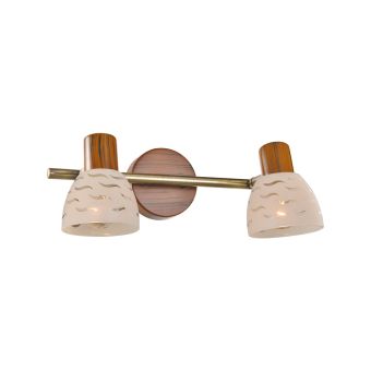 Fali lámpa, ROUT AP2, KL6287, 2xE14, fehér, barna, antikolt sárgaréz