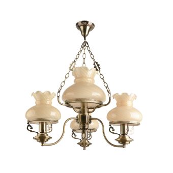 Csillár, RUSSET 3+1, KL104004, 4xE27, krémszín, antikolt bronz