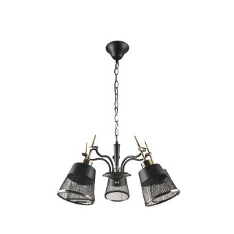 Csillár, SAGA 5, KL6834, 5xE27, fekete, antikolt bronz