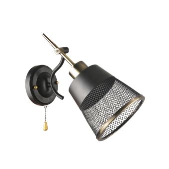 Fali lámpa, SAGA AP1, KL6835, 1xE27, fekete, antikolt bronz