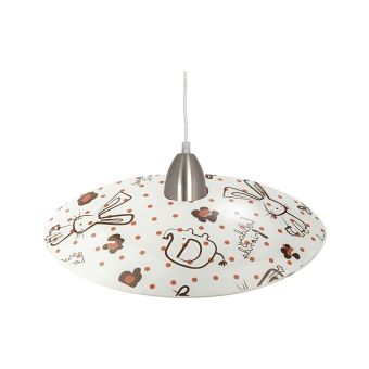 Függesztett csillár, SAMBA D300-S, KL5855, 1xE27, többszínű, fehér