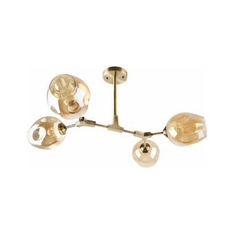 Csillár, SCRAP 4, LY-3424, 4xE27, borostyánszín, antikolt bronz