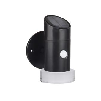 Fali lámpa, napelemes, LED SOLIS, KL190000, 1W, 6500K, fekete