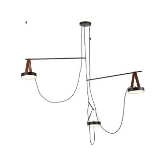 LED Függesztett csillár, SPECTRUM 3, 142033, 63W, 3000K, fekete, barna