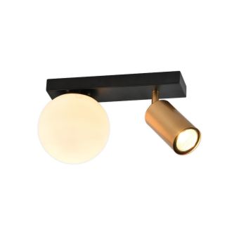 Spotlámpa, Spotlámpa,Y AP2, KL162015, 1xGU10 + 1xE14, sárgaréz, fekete