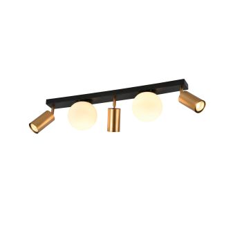 Spotlámpa, Spotlámpa,Y PL5, KL165000, 3xGU10 + 2xE14, sárgaréz, fekete