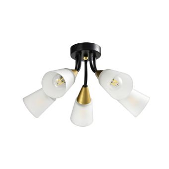 Mennyezeti lámpa, STORM PL5, KL100032, 5xE14, fehér, fekete, arany