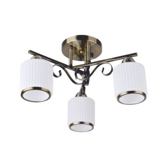 Csillár, TAMUS 3, LY-3090, 3xE27, fehér, antikolt bronz