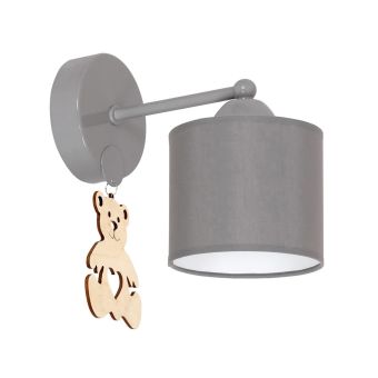 Fali lámpa, TEDD AP1, KL101035, 1xE27, szürke, natúr