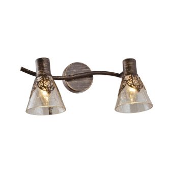 Fali lámpa, TESORO 2, KL6458, 2xE14, chihlimbar, fekete, arany