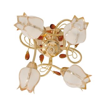 Csillár, TOGO PL4, KL7068, 4xE14, borostyánszín, fehér