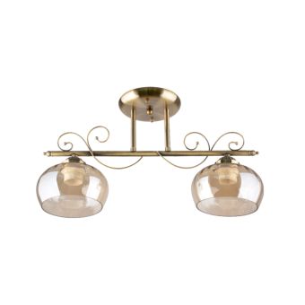 Csillár, TONI 2, LY-3292, 2xE27, borostyánszín, antikolt bronz