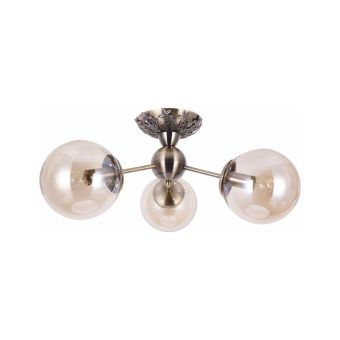 Csillár, VEGA 3, LY-3459, 3xE27, átlátszó, antikolt bronz