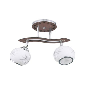 Csillár, YOUTAN 2, LY-3022, 2xE27, fehér, króm, barna