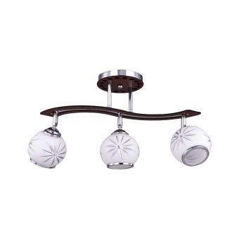 Csillár, YOUTAN 3, LY-3023, 3xE27, fehér, króm, barna