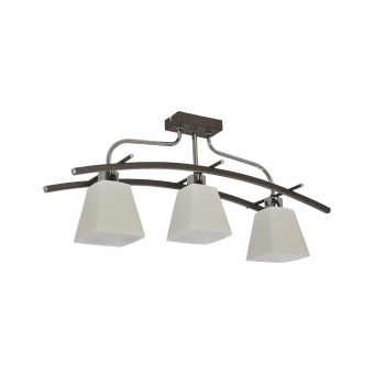 Csillár, ZELMA 3, KL9120, 3xE14, opálfehér, fekete, króm