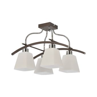 Csillár, ZELMA 4, KL9121, 4xE14, opálfehér, fekete, króm