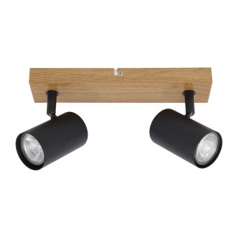 Spotlámpa, ZINNIA AP2, KL162020, 2xGU10, fekete, natúr